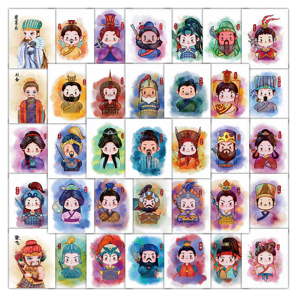 60张Q版三国可爱卡通贴纸