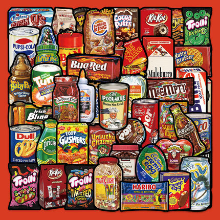 48张欧美风美式零食贴纸手机壳手账本笔记本电脑行李箱防水DIY贴