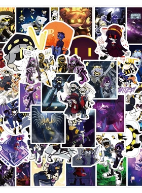 55张卡通Murder Drones无机杀手涂鸦贴纸装饰行李箱吉他防水贴画