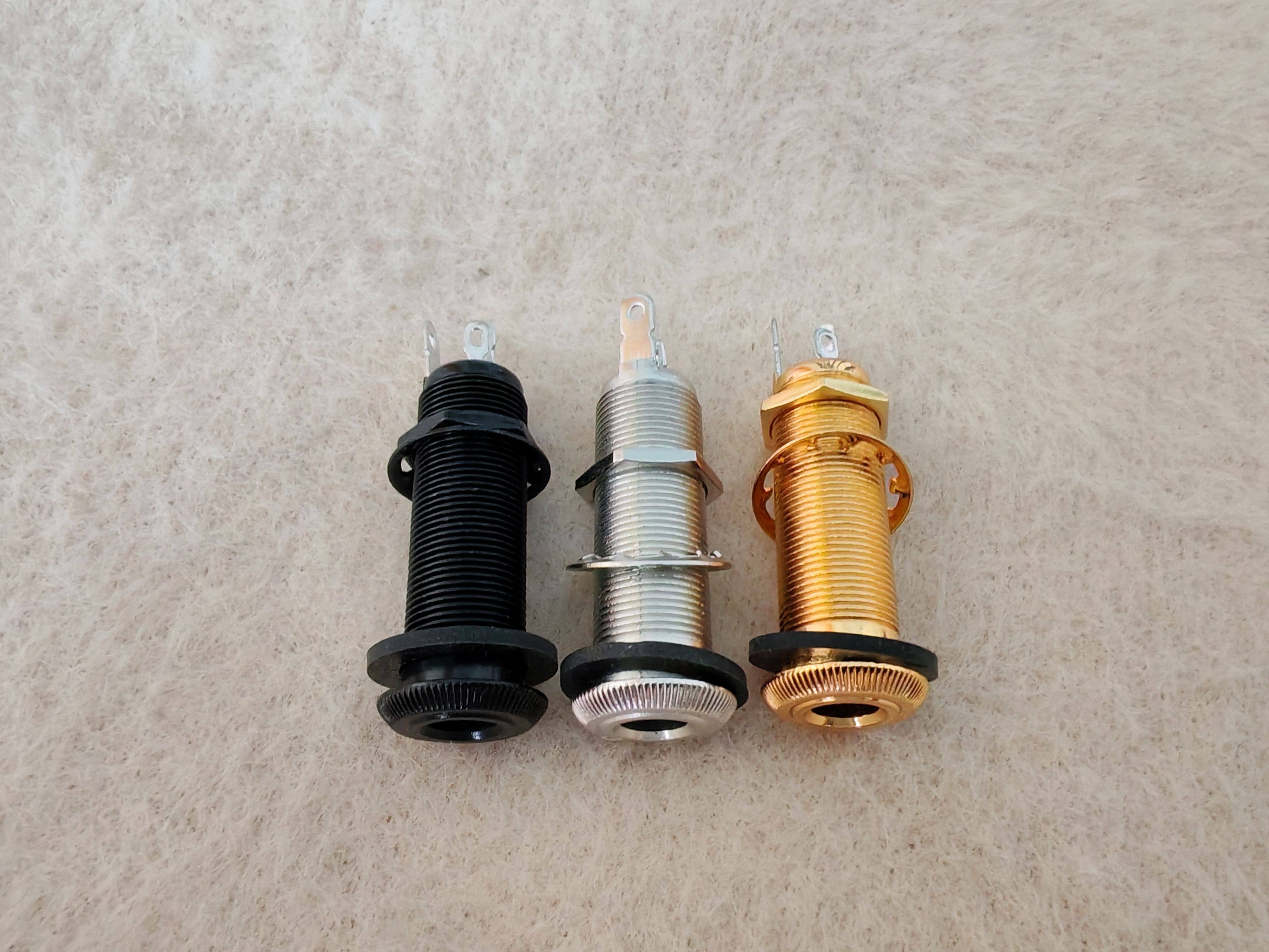 电贝司小圆形螺纹插口直插式输出插孔短脚式电吉他音频插座直插口