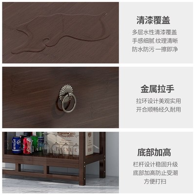 速发红酒架中式酒柜简约展示柜客厅实木家用落地靠墙置物架多功能