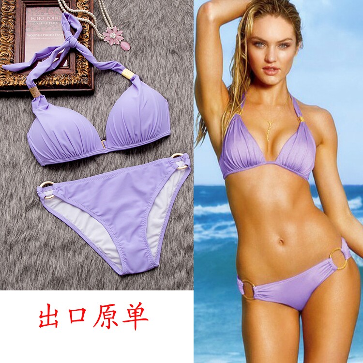 清仓特价欧美聚拢大小胸艺考带胸垫比基尼温泉女泳装性感泳衣