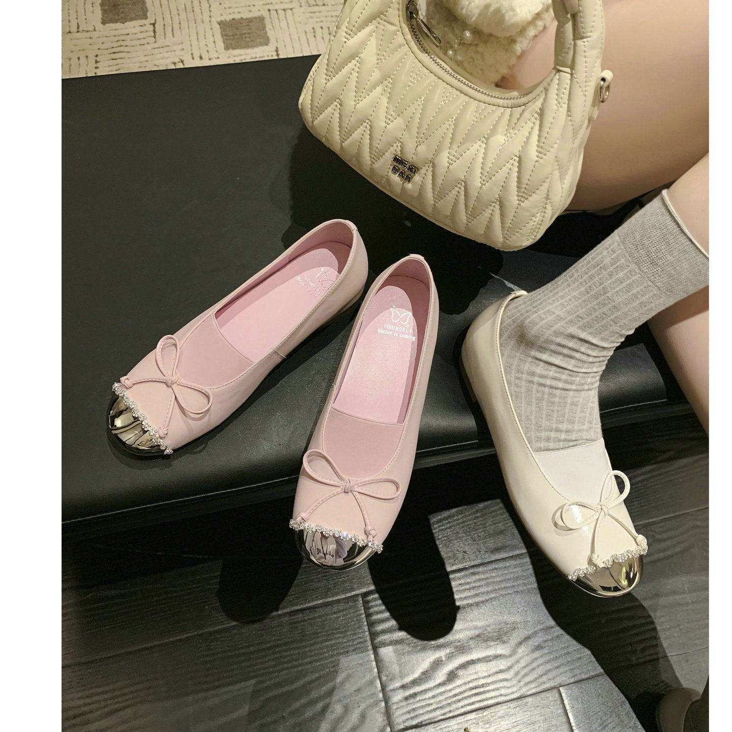 绝美仙女风水钻蝴蝶结玛丽珍女内增高芭蕾舞晚晚单鞋配裙子粉色,女鞋,浅口单鞋,淘宝优惠券,粉丝福利购,淘宝优惠卷