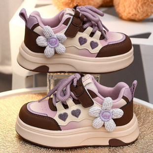 蜡比小星童鞋女童板鞋2026春秋新款软底粉色单鞋儿童运动休闲鞋子