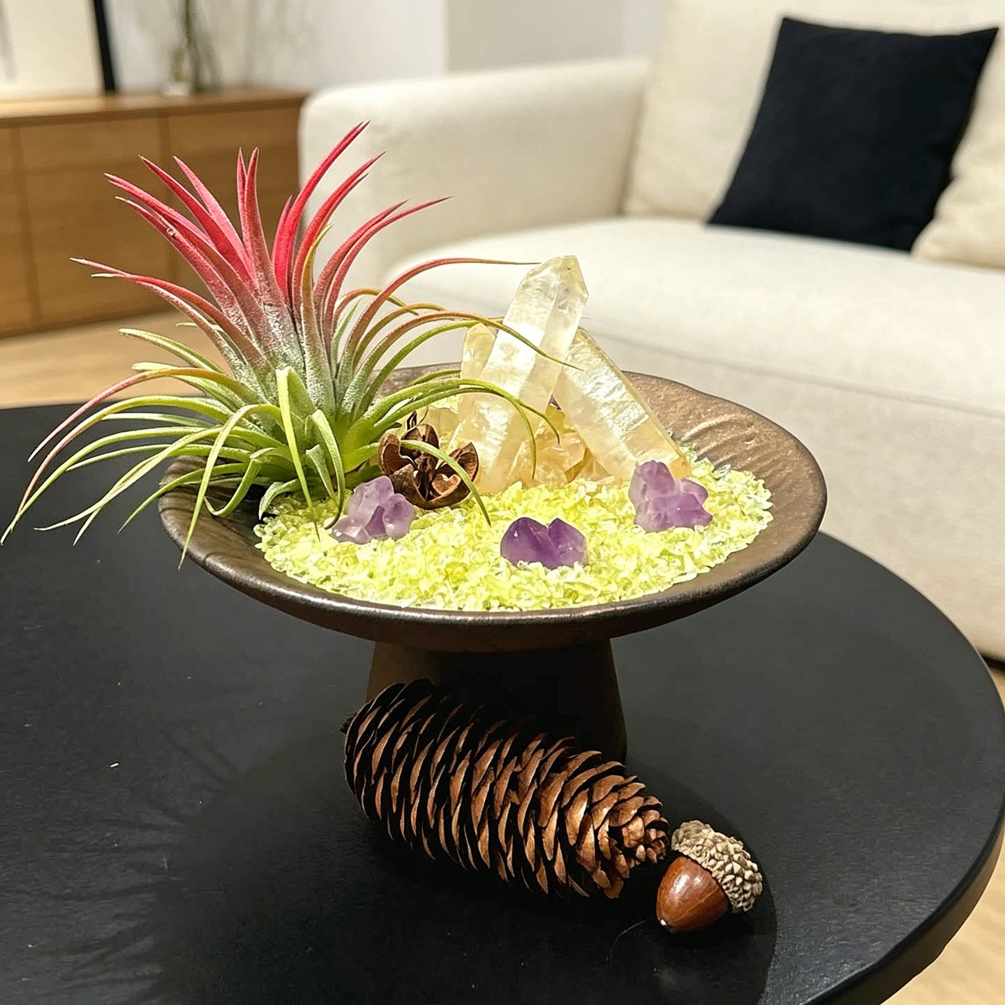 天然黄水晶原石能量碗聚宝盆高级家居摆件玄关办公室礼物风水艺术