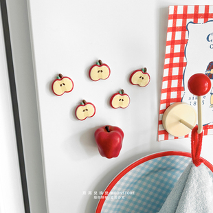 饰 仿真红色苹果磁吸冰箱贴洞洞板圣诞礼物装 平安夜 红苹果