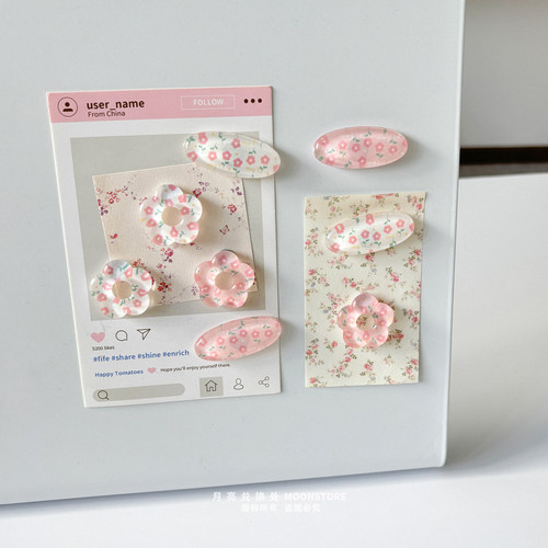 韩国ins碎花磁吸装饰冰箱贴收纳