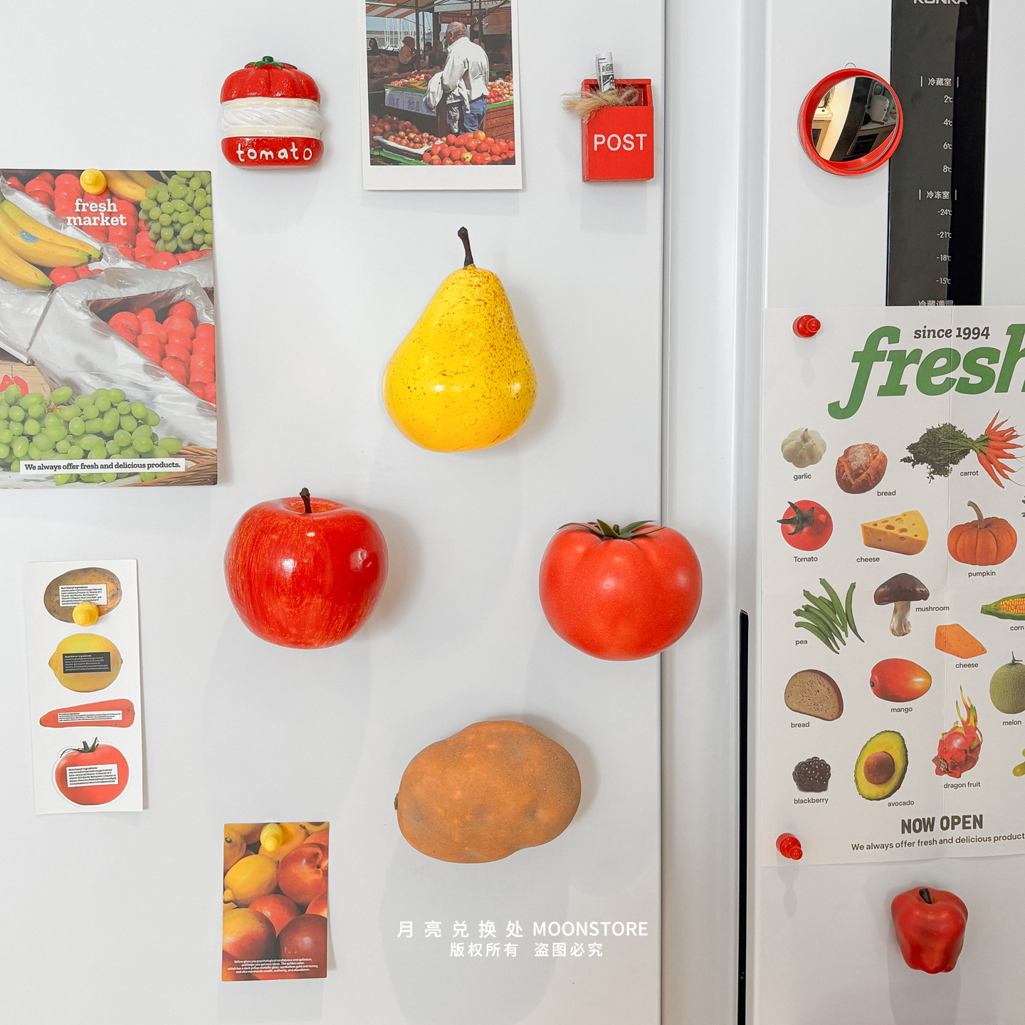 ins水果磁吸冰箱贴番茄立体装饰