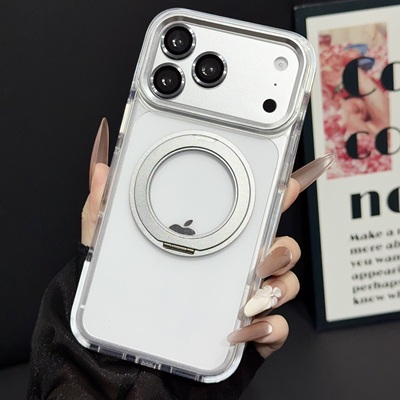 苹果17Pro透明简约撞色手机外壳