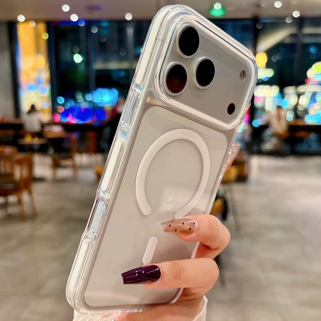 适用苹果17promax手机壳MagSafe磁吸充电iPhone17透明16promax撞色边框15pro情侣12防摔14pro简约高级感13壳