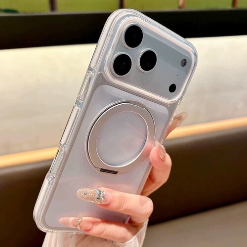 360°旋转磁吸支架透明高级感壳