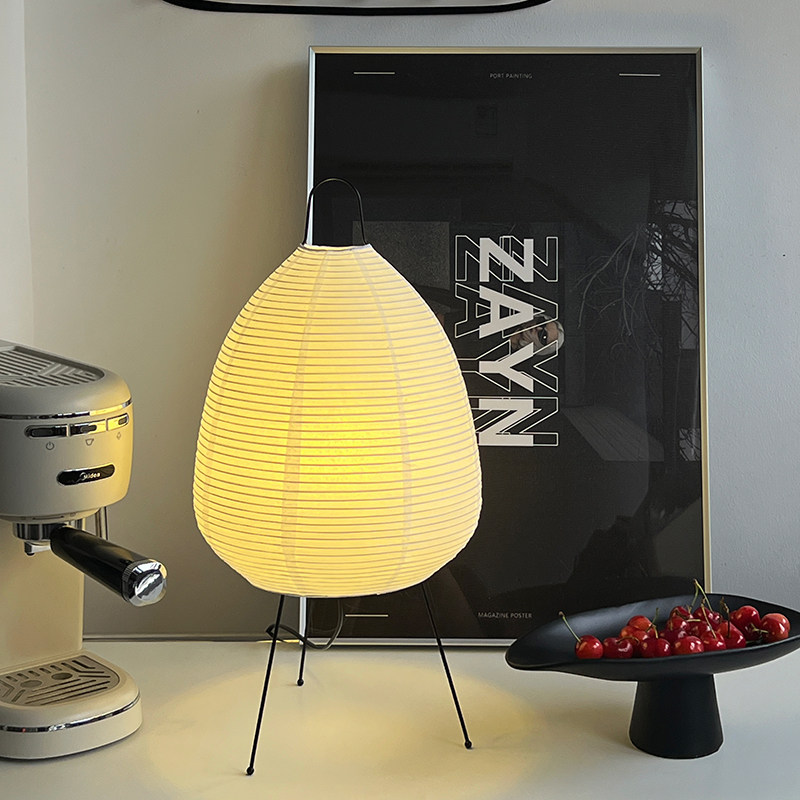 ins野口勇侘寂台灯卧室床头设计师宣纸艺术客厅民宿折叠落地灯