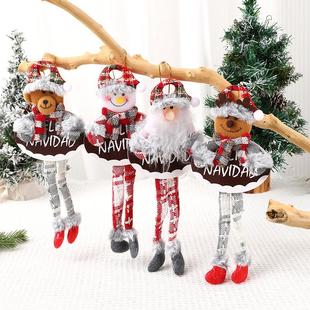 新款圣诞节KT字母牌吊腿挂件圣诞树挂饰装饰品布艺挂饰圣诞小礼品