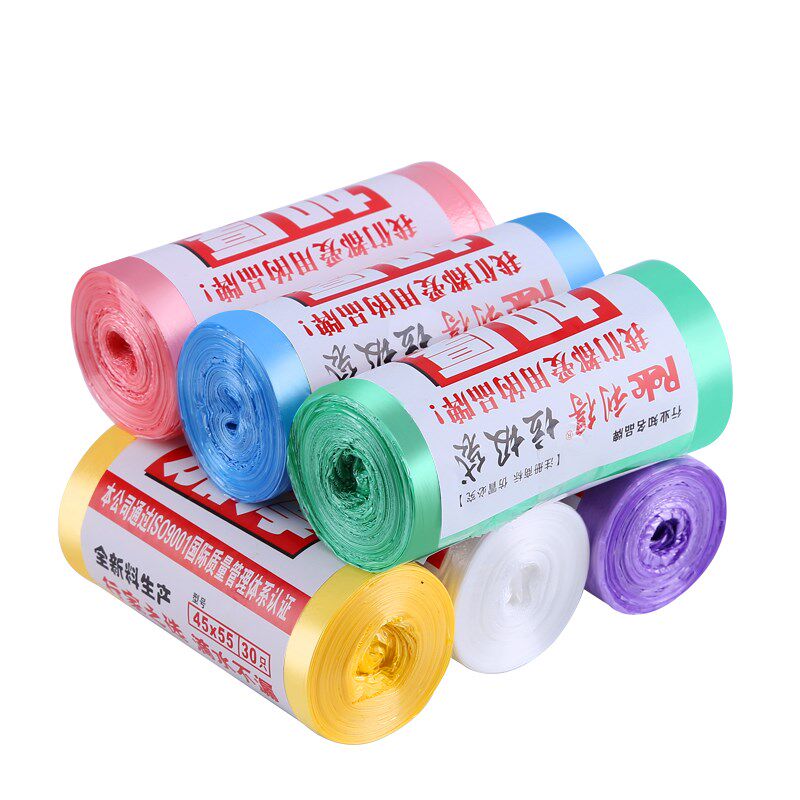 速发单卷办公室用垃圾袋小号45*55cm中号50*60黑色平口式塑料袋彩