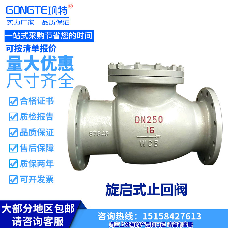 速发H钢旋启 法兰止回阀式法兰逆止阀单向阀 蒸汽油品气体水用铸4