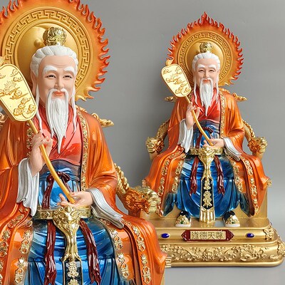 速发树脂极彩三清道主老像道家供奉摆件道上神君太德元始灵宝像