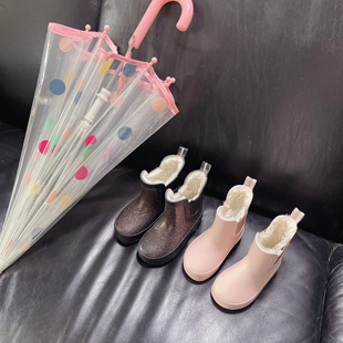 几双捡漏宝宝女童可爱冬季加绒保暖雪地棉雨靴幼儿防滑一体绒雨鞋