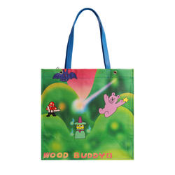 WOODBUDDY我的巴迪MIO熊满印托特包大容量帆布手提单肩包大包2025