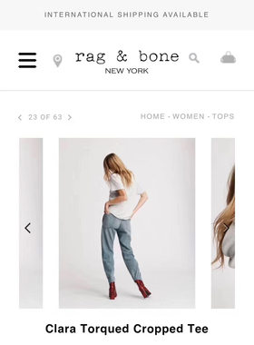 夏季好东西 有机麻料 rag bone 女装白色短袖 宽松休闲范 上衣T恤