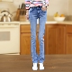 女弹力2026新款 女式 显瘦百搭梨型身材烟管裤 中腰直筒牛仔裤 春夏裤