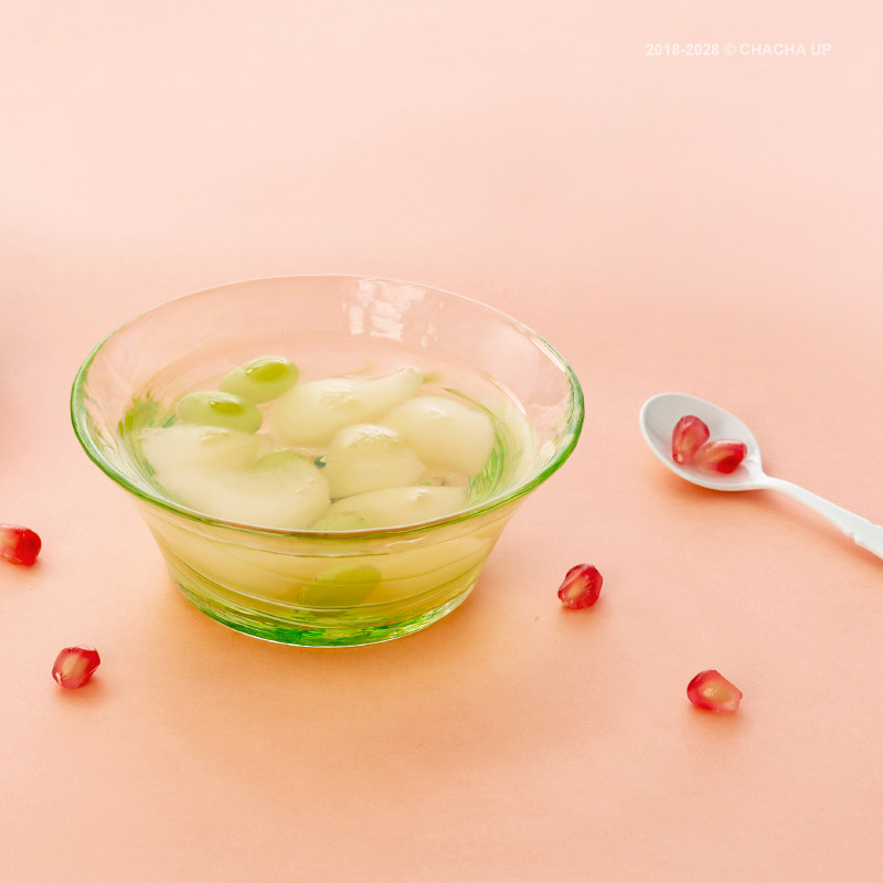 茶茶向上 日本津轻彩色玻璃碗 纯手工碗甜点碗刨冰碗冰淇淋碗礼物