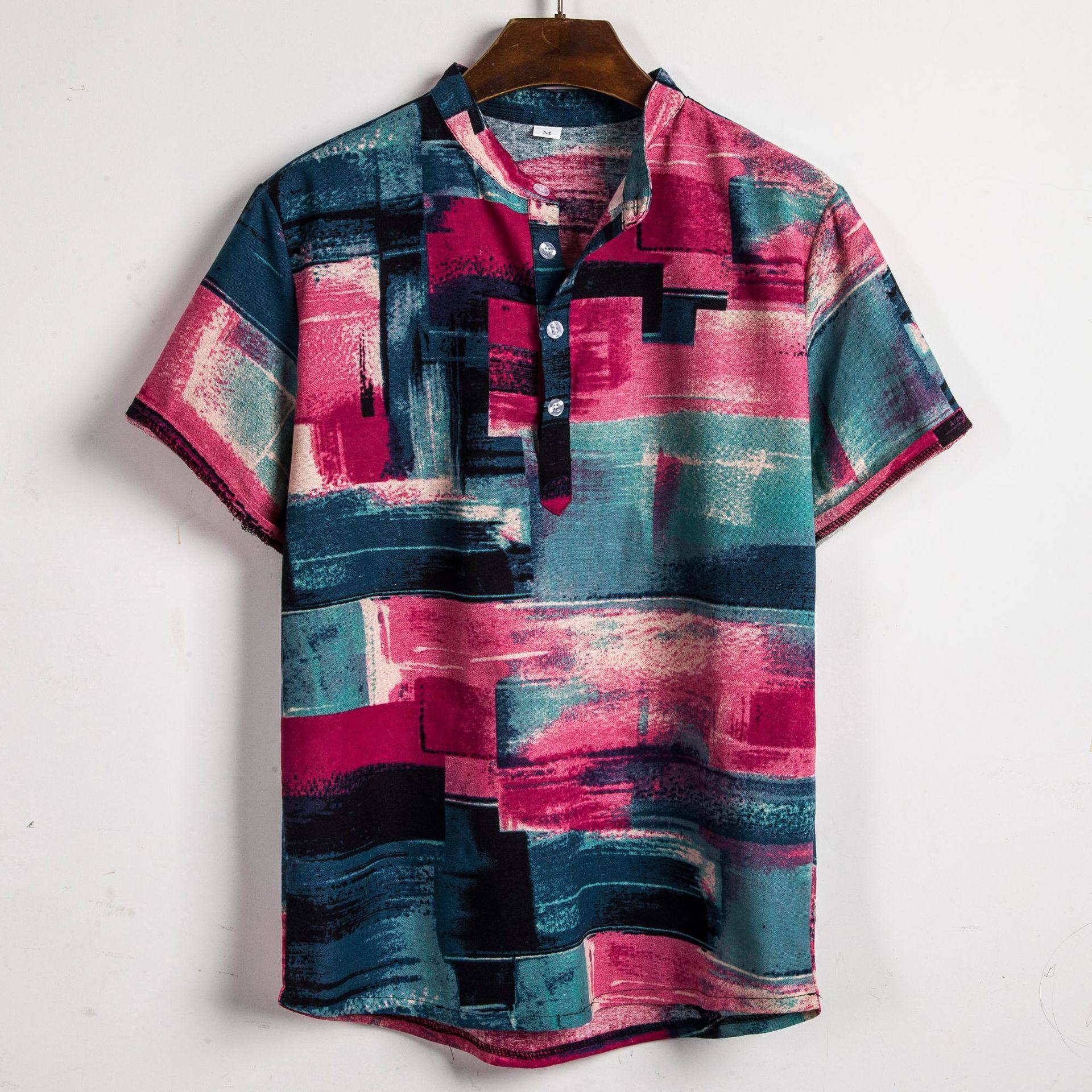 夏季男大码碎花图案印花短袖 Summer floral short sleeved shirt,男装,衬衫,淘宝优惠券,粉丝福利购,淘宝优惠卷