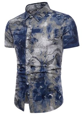 2022夏季新款男式短袖休闲衬衫Men's fashion short sleeve shirt