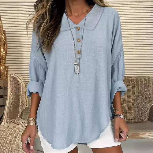 2026 Loose casual collar button down shirt女休闲翻领纽扣衬衣