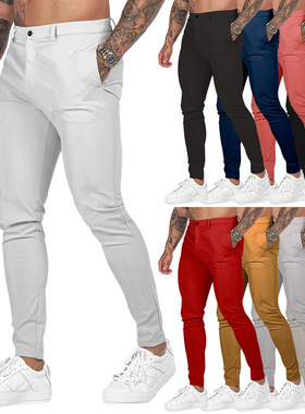 Men outdoor slim fit straight leg casual work pant男纯色衬衫