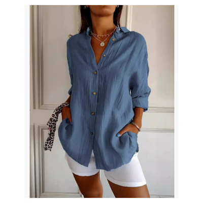2026Single breasted pleated collared shirt单排扣打褶翻领衬衫