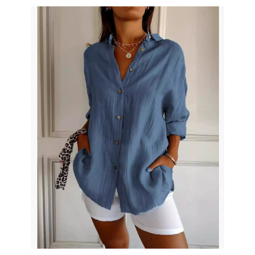 2026Single breasted pleated collared shirt单排扣打褶翻领衬衫