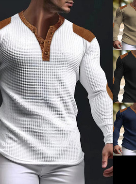 男士春秋休闲V领休闲卫衣Men's new autumn V-neck casual hoodie