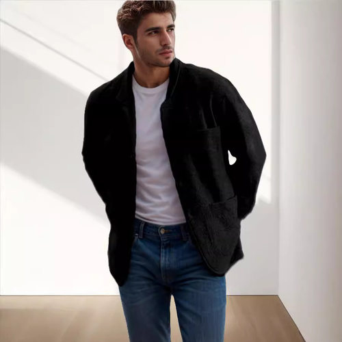 2026Men's solid color trendy casual jacket男纯色潮流休闲外套
