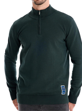 Half zip men's knitted top for autumn and winter半拉链男毛衣