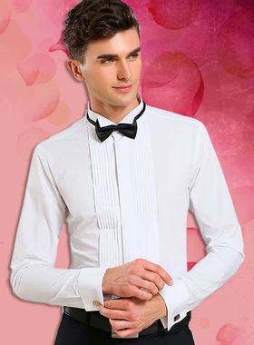 2025Men's Swallow Collar Performance Shirt男主持演出伴郎衬衫