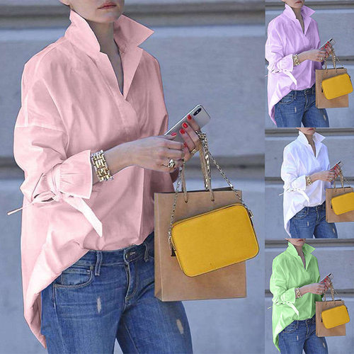 Fashionable loose solidcolor plus size shirt时尚宽松纯色衬衫