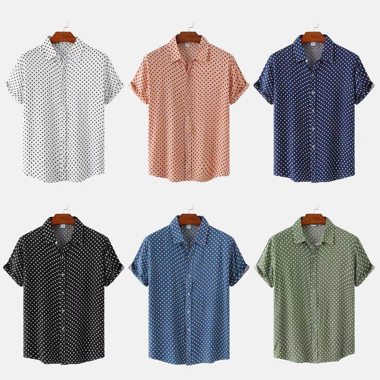 大码时尚夏威夷风波点短袖衬衫 Fashion polka dot short sleeves,男装,衬衫,淘宝优惠券,粉丝福利购,淘宝优惠卷