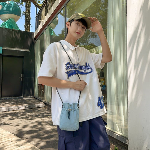 极简风手机包女日韩轻薄抽绳帆布小包百搭迷你单肩斜挎零钱包bags