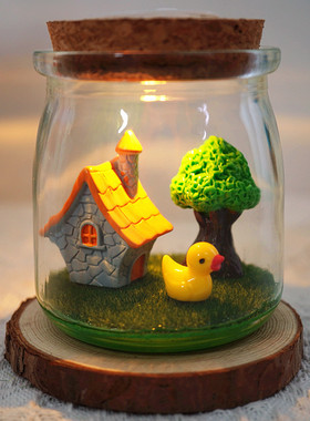 创意瓶内童话屋许愿瓶微景观桌面治愈系摆件送男女生闺蜜生日礼物