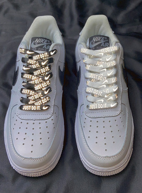 新全息反光justdoit男女空军一号af13m反光鞋带 扁平aj1百搭ins潮