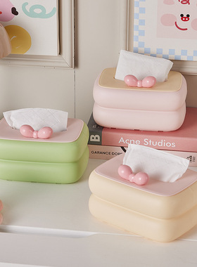 粉嫩多巴胺纸巾盒客厅茶几创意桌面抽纸盒餐巾纸盒高颜值家居摆件