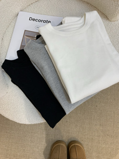 女装 T恤上衣秋冬新款 巨好穿磨毛圆领柔软打底衫 入店闭买～基础款