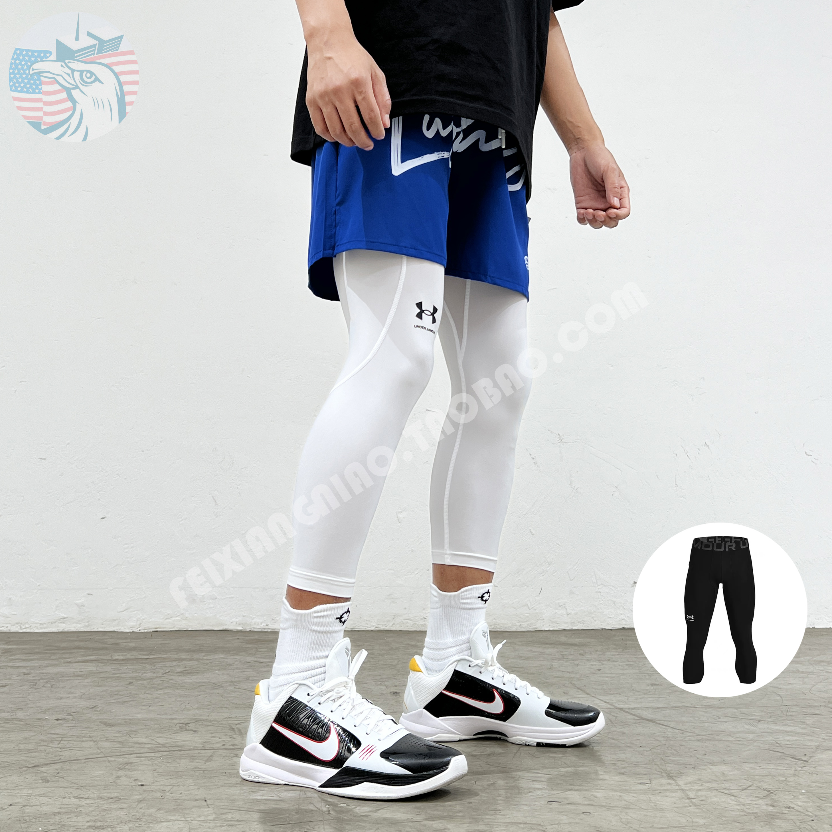 安德玛现货速干压缩打底七分裤