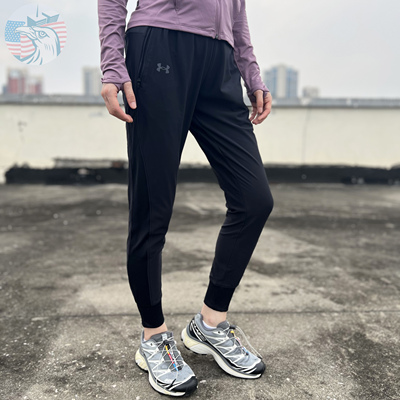 安德玛女士跑步拉链裤兜运动长裤