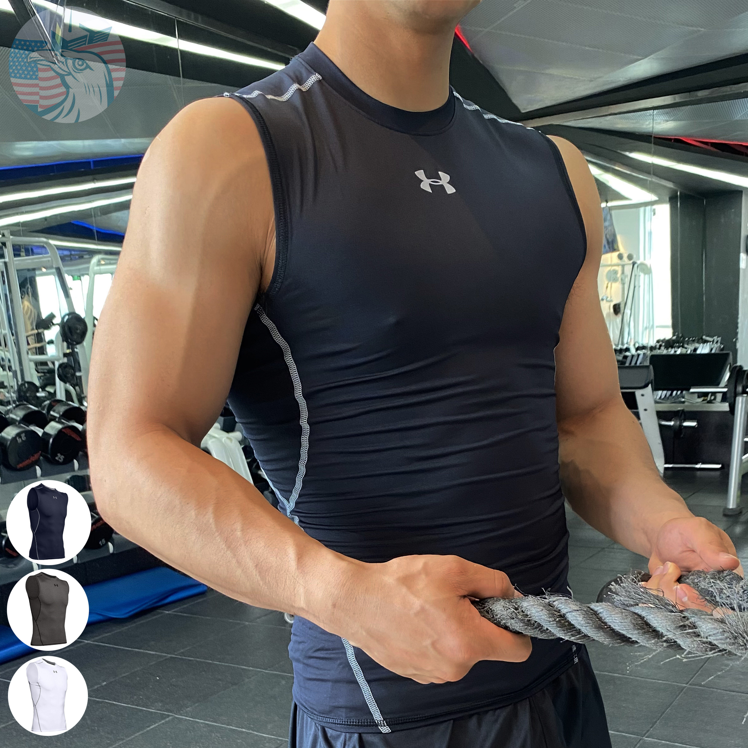 【特价】ua安德玛紧身衣男健身篮球速干无袖运动压缩背心1257469