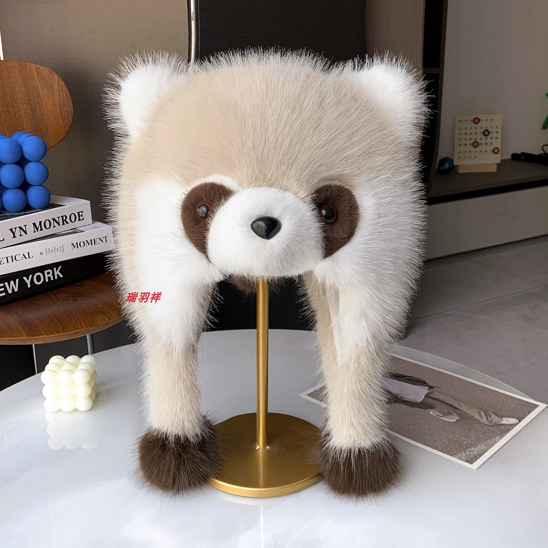 新款熊猫毛绒保暖雷锋帽子加厚亲子儿童可爱护耳卡通小狐狸防风帽