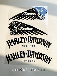 哈雷摩托车883油箱改装车贴复古印第安车贴花防水反光拉花