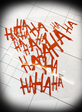 DC暗黑风格电影反派小丑狂放笑声HAHAHA贴纸电脑箱包电动车汽车贴