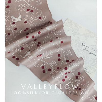 奶咖啡色浅棕裸色小鸟twill绑包发带双面真丝菱形三角送礼小丝巾