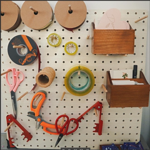 缝纫线架 放宝塔线工具收纳架织带玉线手工线胶带实木洞洞板鱼线